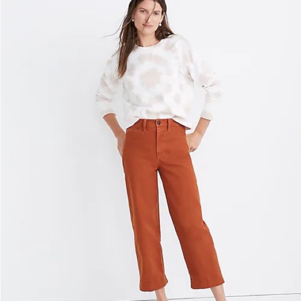 Madewell Slim Emmett Wide-Leg Crop Orange